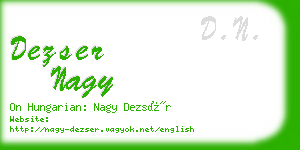 dezser nagy business card